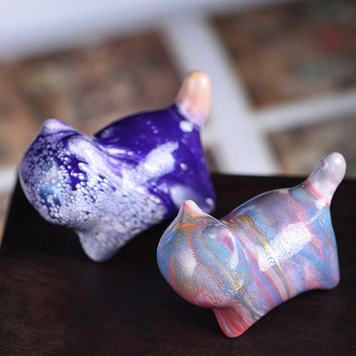 Buddha Stones Mini Uroczy Kot Drewno Hebanowe Lakier Rzemiosło Dekoracja Pokoju - image 14