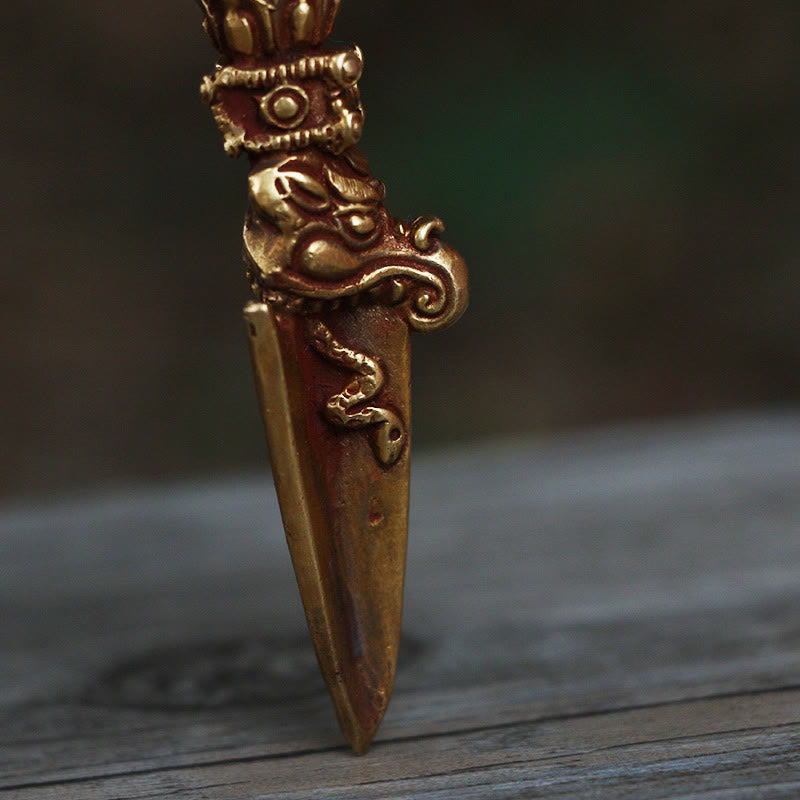 Buddha Stones ręcznie robione małe Nepalskie Vajra Dorje siła miedziana metalowa dekoracja