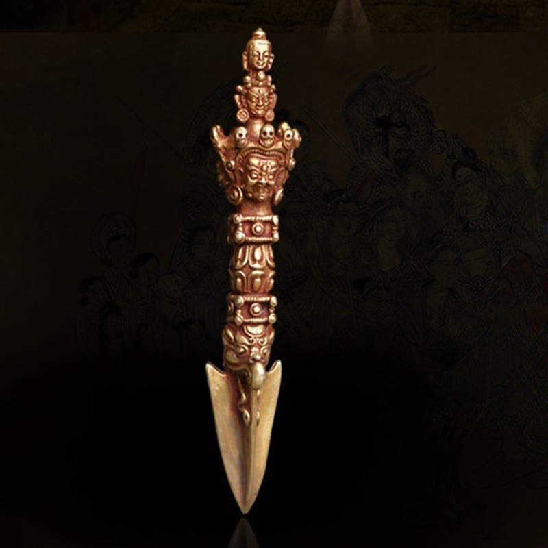 Buddha Stones ręcznie robione małe Nepalskie Vajra Dorje siła miedziana metalowa dekoracja - image 12