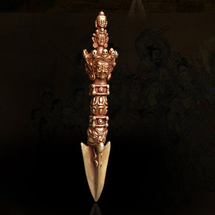 Buddha Stones ręcznie robione małe Nepalskie Vajra Dorje siła miedziana metalowa dekoracja - image 12