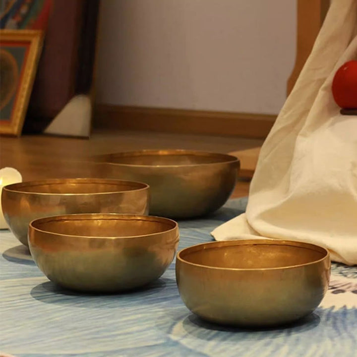 Buddha Stones Ręcznie robiona nepalska złota misa śpiewająca do uzdrawiania i medytacji - image 15