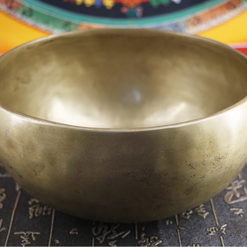 Buddha Stones Ręcznie robiona nepalska złota misa śpiewająca o prostym designie, do uzdrawiania i medytacji. Zestaw mis dźwiękowych. - image 17