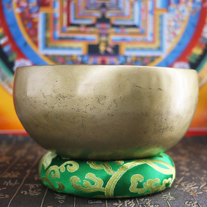 Buddha Stones Ręcznie robiona nepalska złota misa śpiewająca o prostym designie, do uzdrawiania i medytacji. Zestaw mis dźwiękowych. - image 19