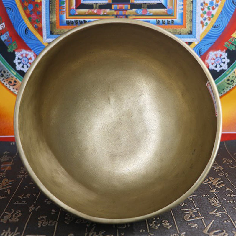 Buddha Stones Ręcznie robiona nepalska złota misa śpiewająca o prostym designie, do uzdrawiania i medytacji. Zestaw mis dźwiękowych. - image 13