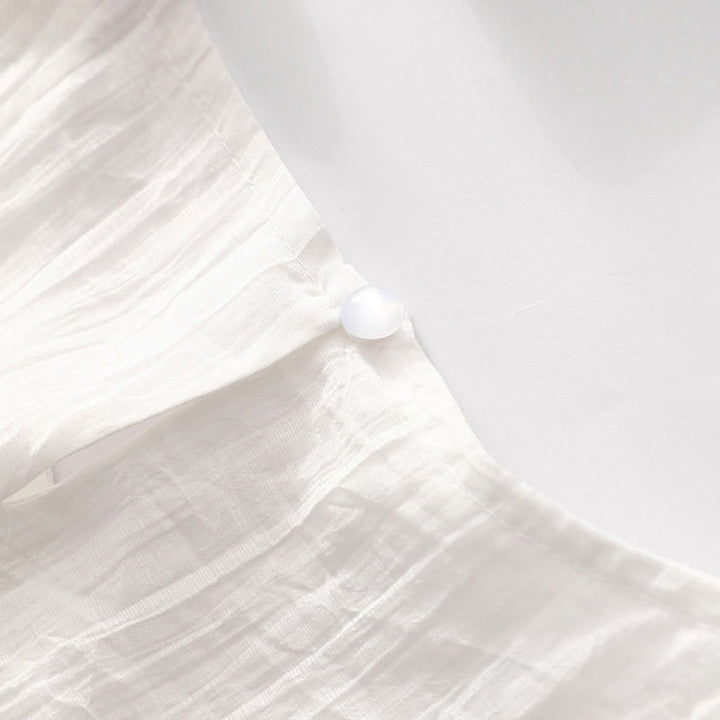 Sukienka midi z krótkim rękawem z bawełny i lnu z motywem Buddha Stones, letnia, swobodna, prosta, haftowana, dwuwarstwowa - image 25