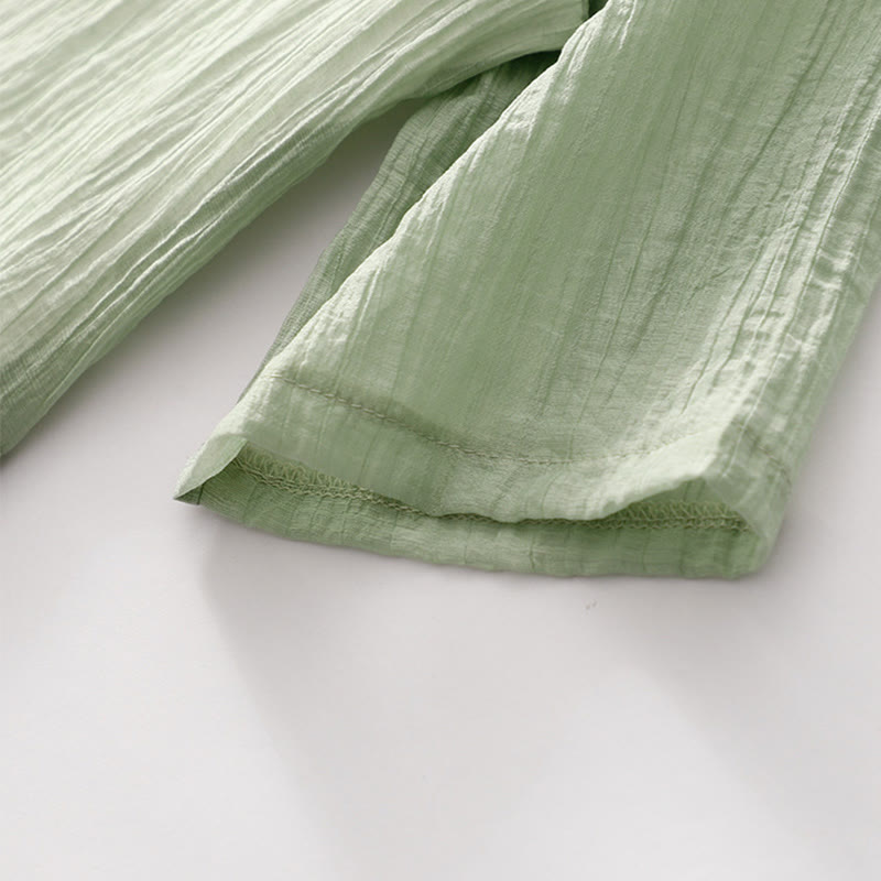 Sukienka midi z krótkim rękawem z bawełny i lnu z motywem Buddha Stones, letnia, swobodna, prosta, haftowana, dwuwarstwowa - image 4