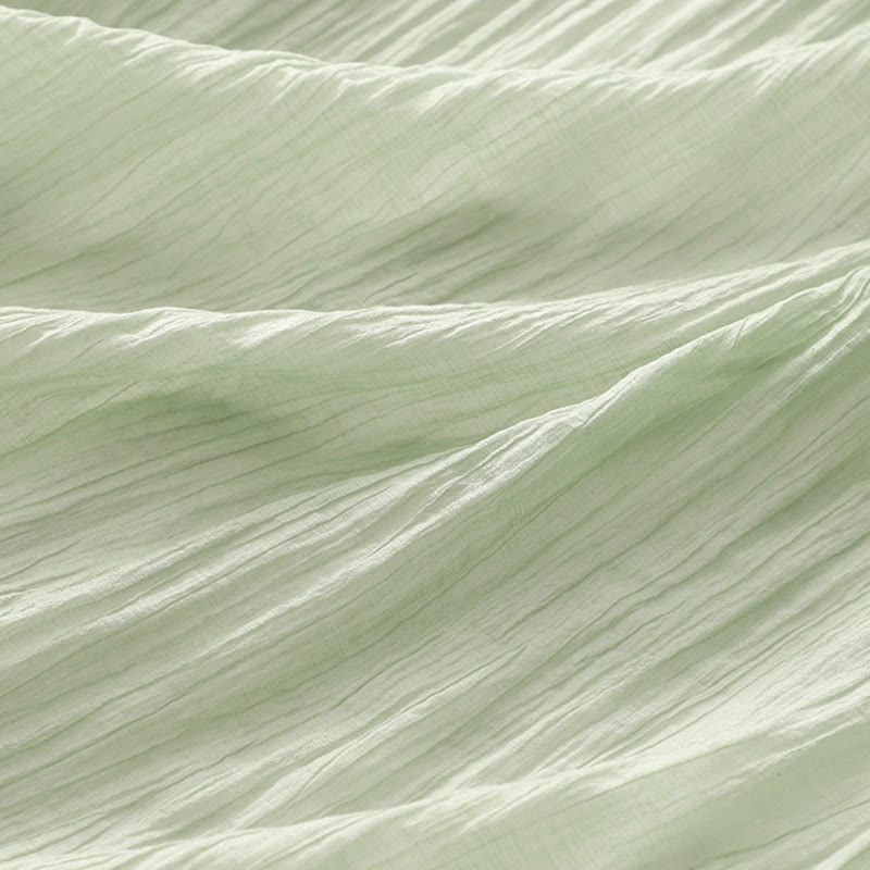 Sukienka midi z krótkim rękawem z bawełny i lnu z motywem Buddha Stones, letnia, swobodna, prosta, haftowana, dwuwarstwowa - image 5