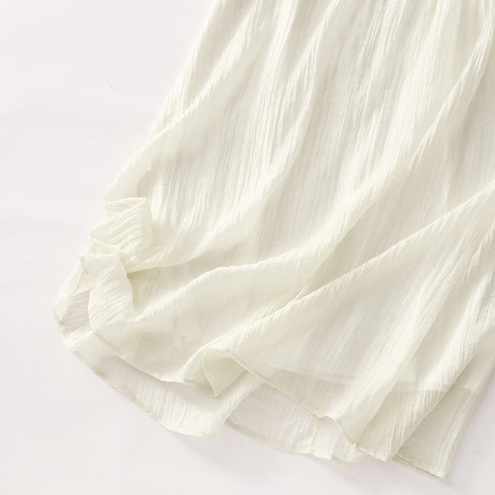 Sukienka midi z krótkim rękawem z bawełny i lnu z motywem Buddha Stones, letnia, swobodna, prosta, haftowana, dwuwarstwowa - image 19