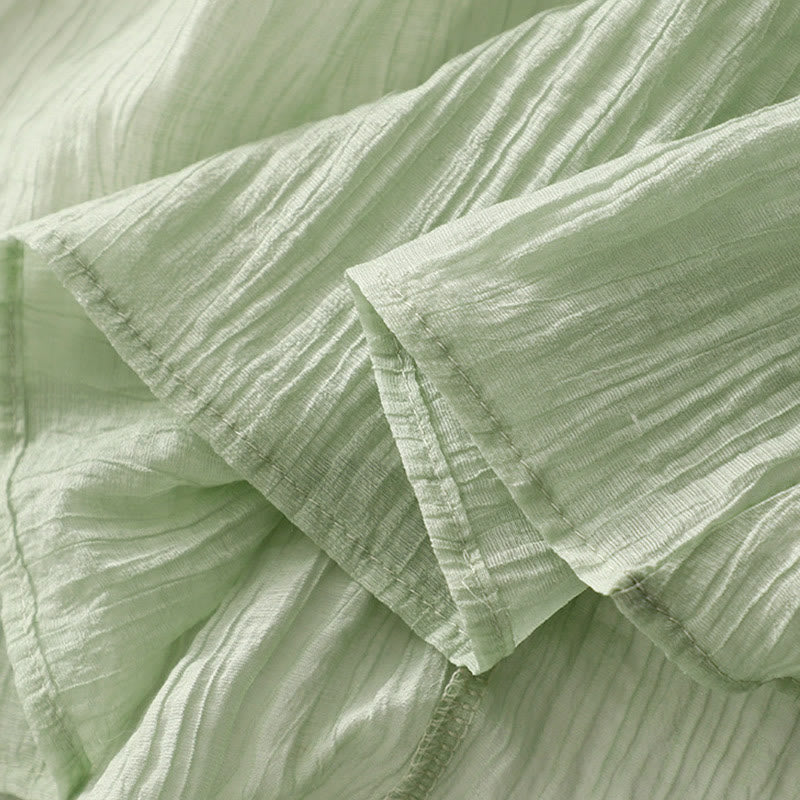 Sukienka midi z krótkim rękawem z bawełny i lnu z motywem Buddha Stones, letnia, swobodna, prosta, haftowana, dwuwarstwowa - image 6