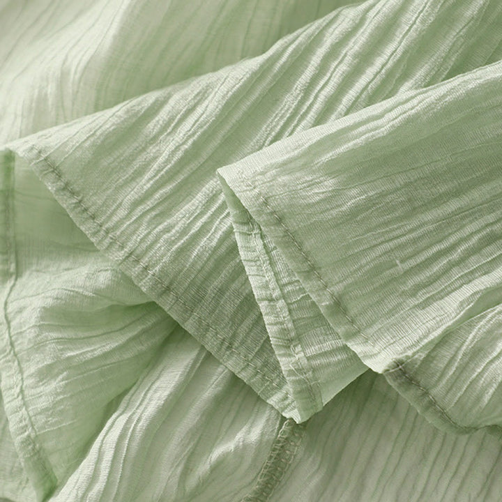 Sukienka midi z krótkim rękawem z bawełny i lnu z motywem Buddha Stones, letnia, swobodna, prosta, haftowana, dwuwarstwowa - image 6