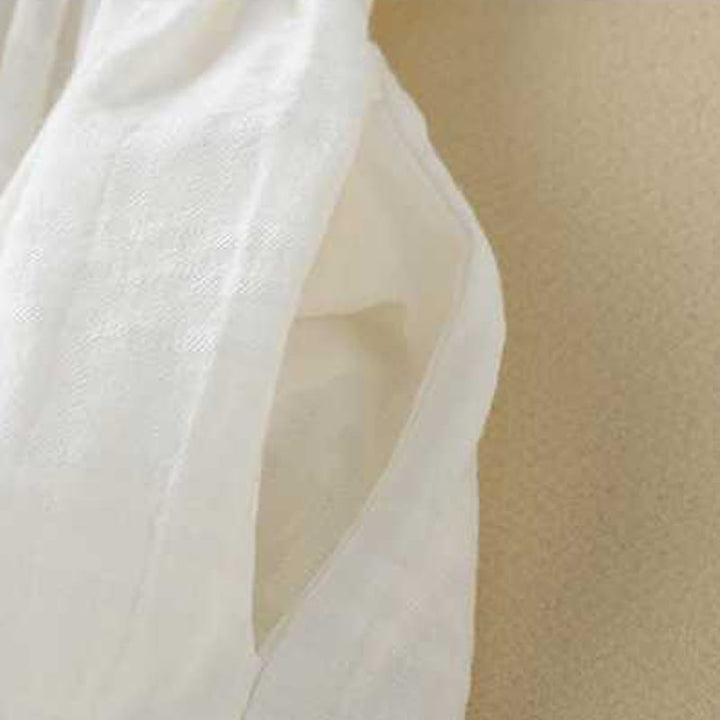 Sukienka midi z bawełny i lnu z długimi rękawami i kieszeniami, w jednolitym kolorze, ze ściągaczem i żabą - image 14