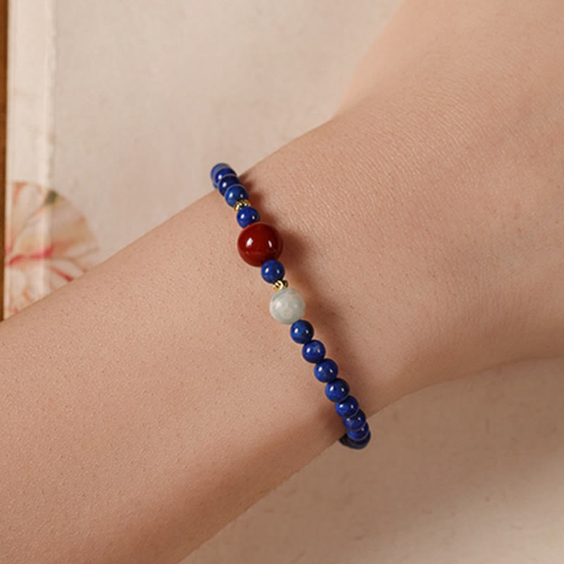 Bransoletka z Buddha Stones, małych lazurytów, lapis lazuli i agatu, ultracienkich koralików - image 4