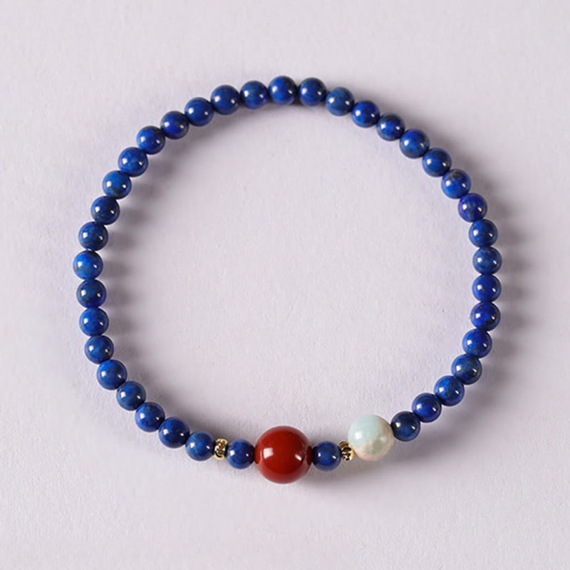 Bransoletka z Buddha Stones, małych lazurytów, lapis lazuli i agatu, ultracienkich koralików - image 11