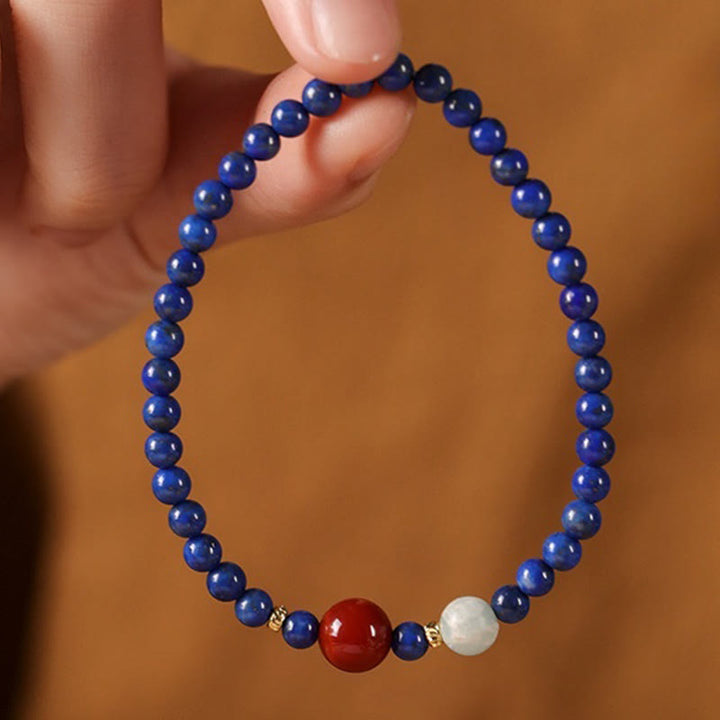 Bransoletka z Buddha Stones, małych lazurytów, lapis lazuli i agatu, ultracienkich koralików - image 6