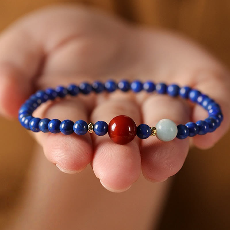 Bransoletka z Buddha Stones, małych lazurytów, lapis lazuli i agatu, ultracienkich koralików - image 10