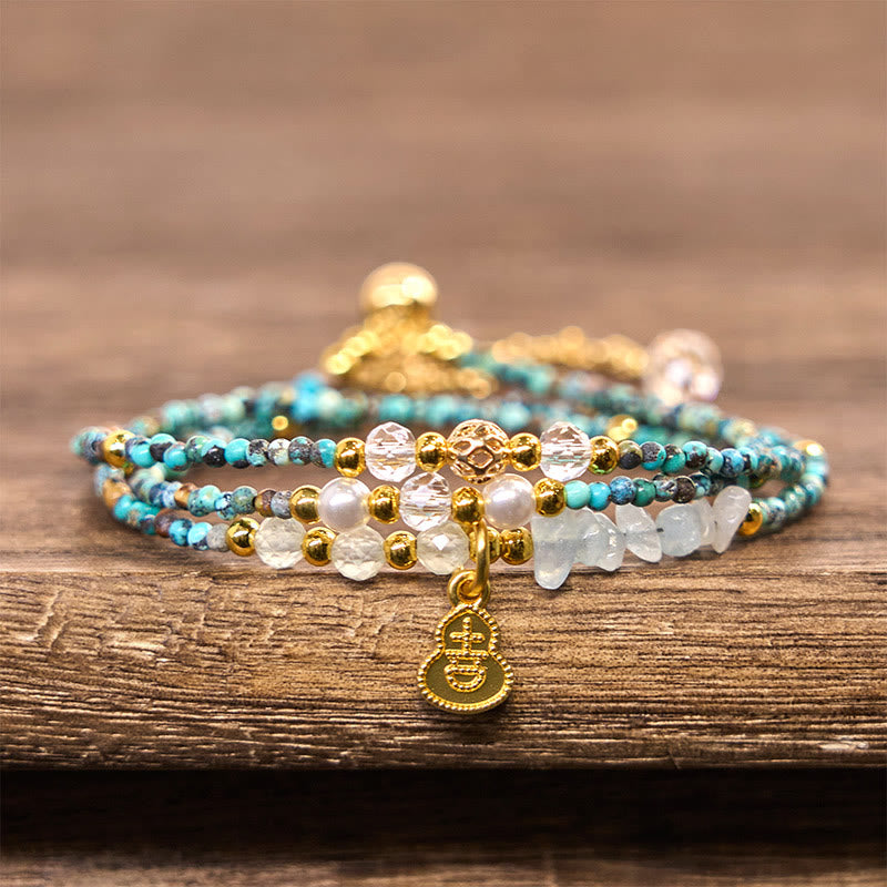 Bransoletka z koralików Buddha Stones Turquoise Strength Triple Wrap