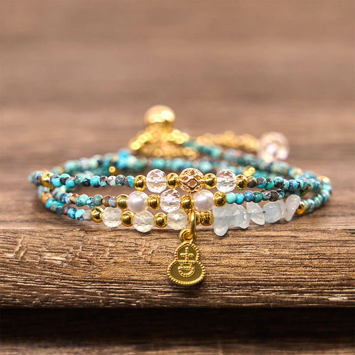 Bransoletka z koralików Buddha Stones Turquoise Strength Triple Wrap