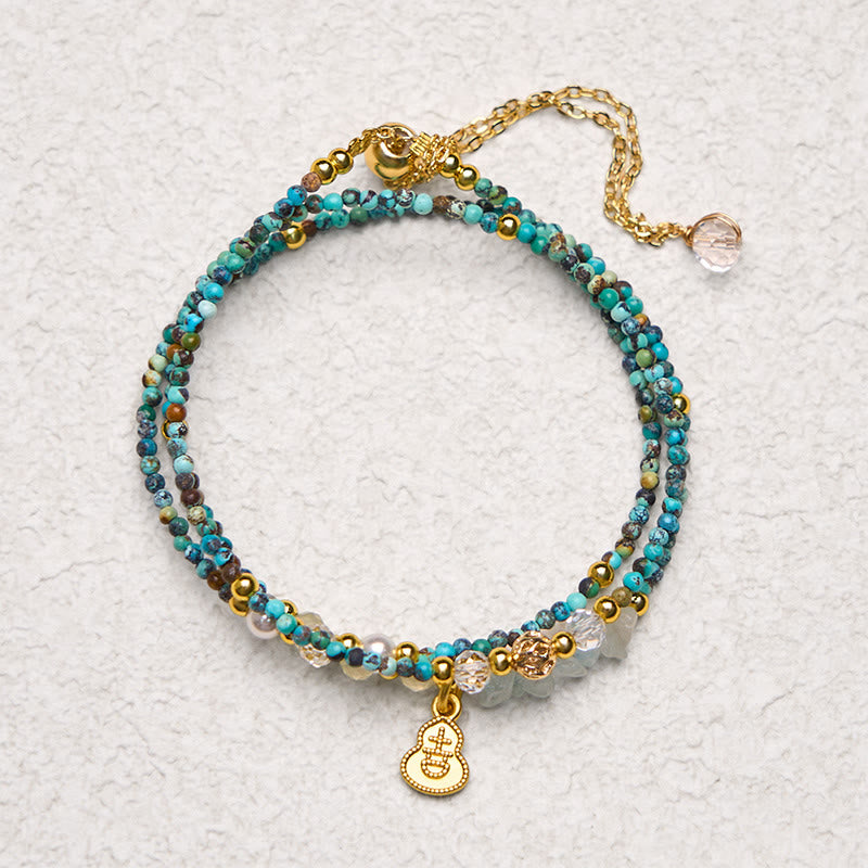 Bransoletka z koralików Buddha Stones Turquoise Strength Triple Wrap