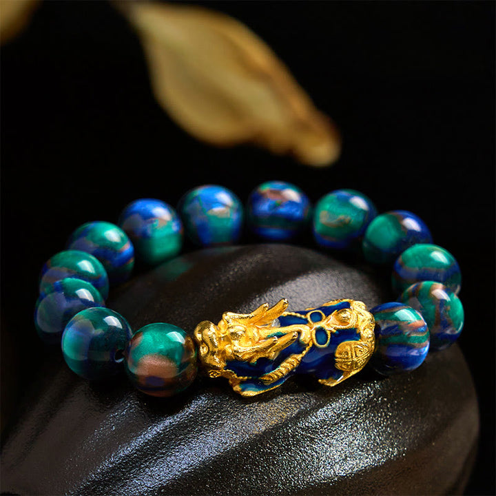 Buddha Stones Kolorowe Morskie Wierzby Zmiana Koloru Bransoletka PiXiu Pozytywne Uzdrawianie - 12 mm zielona wierzba morska (obwód nadgarstka 17-18 cm) - image 10