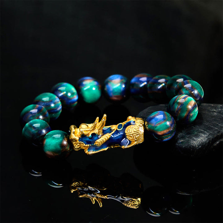 Buddha Stones Kolorowe Morskie Wierzby Zmiana Koloru Bransoletka PiXiu Pozytywne Uzdrawianie