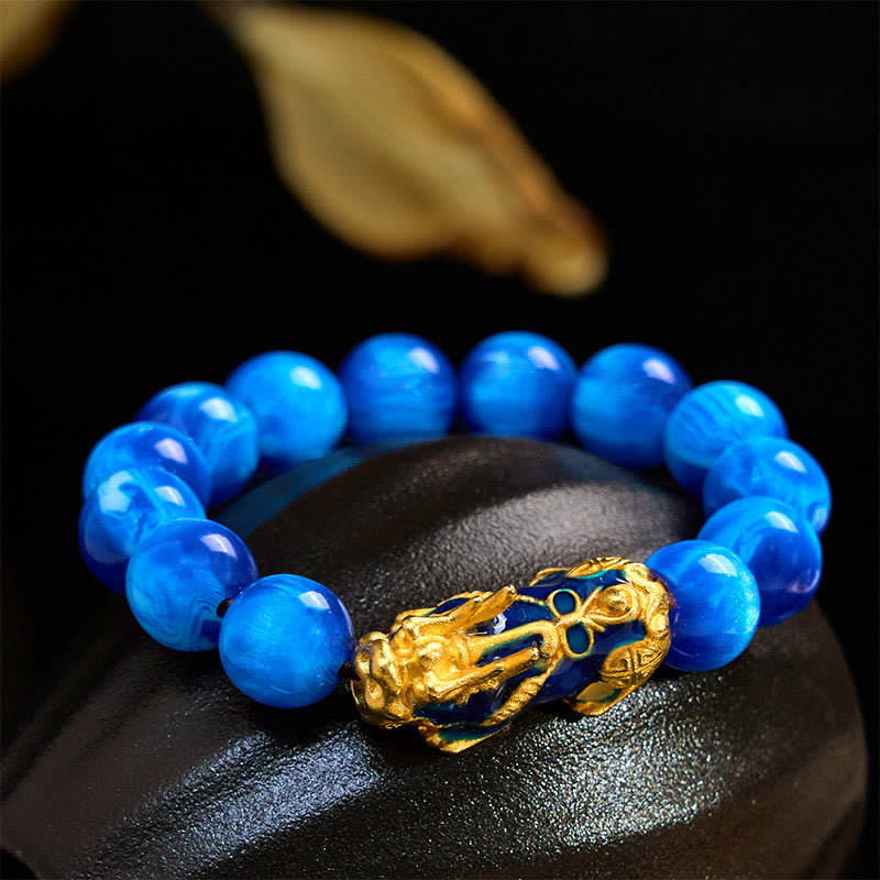 Buddha Stones Kolorowe Morskie Wierzby Zmiana Koloru Bransoletka PiXiu Pozytywne Uzdrawianie - 12mm niebieska wierzba morska (obwód nadgarstka 17-18 cm) - image 0