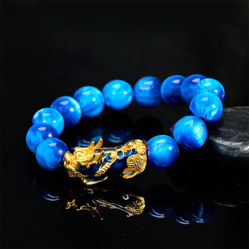 Buddha Stones Kolorowe Morskie Wierzby Zmiana Koloru Bransoletka PiXiu Pozytywne Uzdrawianie - image 1