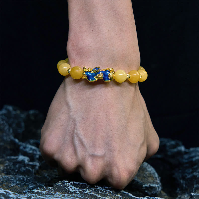 Bransoletka z Buddha Stones Naturalny Topaz Zmiana Koloru PiXiu Wealth