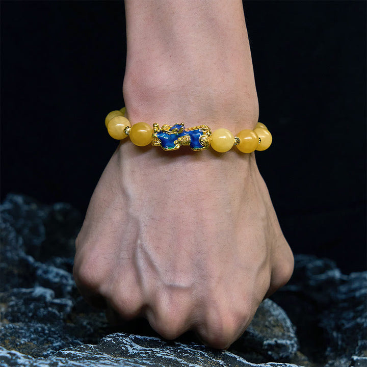 Bransoletka z Buddha Stones Naturalny Topaz Zmiana Koloru PiXiu Wealth