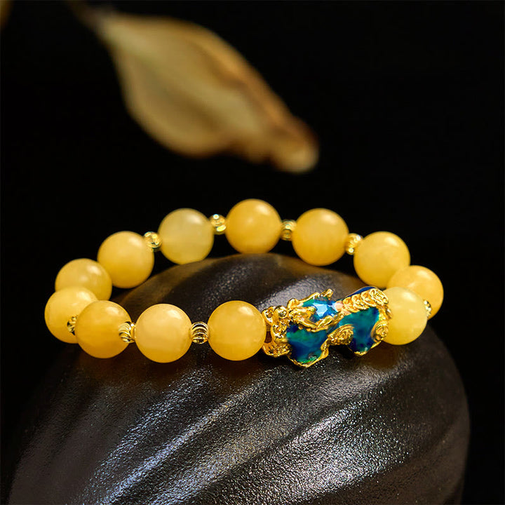 Bransoletka z Buddha Stones Naturalny Topaz Zmiana Koloru PiXiu Wealth
