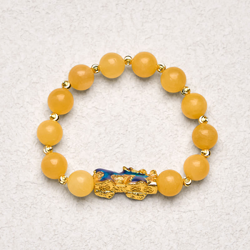 Bransoletka z Buddha Stones Naturalny Topaz Zmiana Koloru PiXiu Wealth