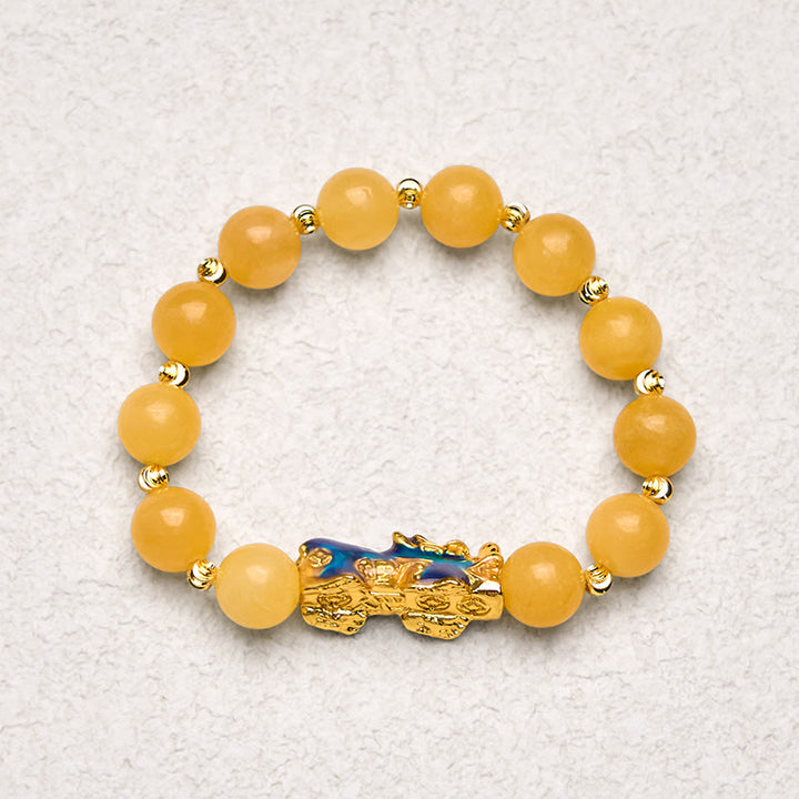 Bransoletka z Buddha Stones Naturalny Topaz Zmiana Koloru PiXiu Wealth