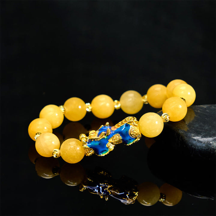 Bransoletka z Buddha Stones Naturalny Topaz Zmiana Koloru PiXiu Wealth