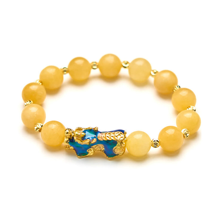 Bransoletka z Buddha Stones Naturalny Topaz Zmiana Koloru PiXiu Wealth