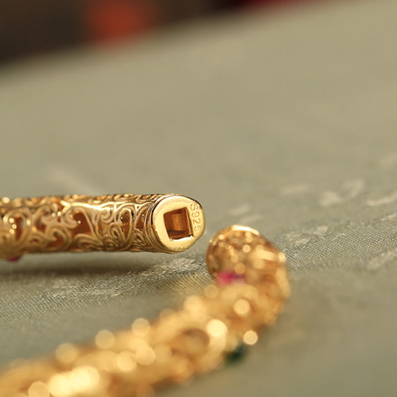 Buddha Stones Cyjan Jade Miedziane Złoto Pomyślne Chmury Tykwa Bransoletka Szczęścia Bransoletka