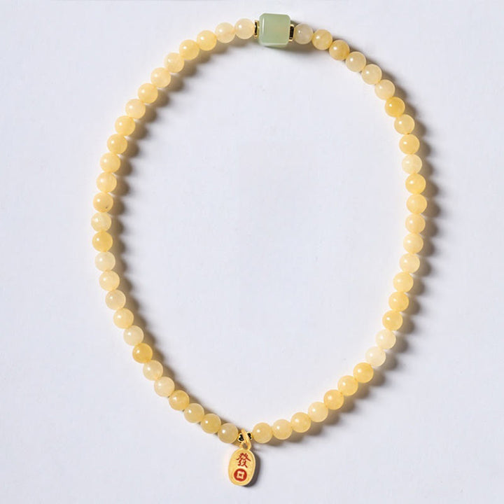 Buddha Stones Topaz Koraliki Jade Cube Podwójne Koło Bransoletka Bogactwa
