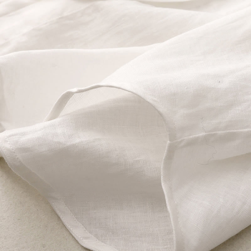 Buddha Stones Lato 2szt. Gładka koszula z długim rękawem Top Kardigan Szorty Medytacja Odzież Damska Zestaw Z Kieszeniami - image 32