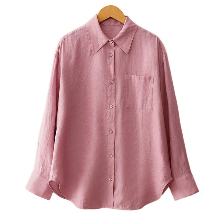 Buddha Stones Lato 2szt. Gładka koszula z długim rękawem Top Kardigan Szorty Medytacja Odzież Damska Zestaw Z Kieszeniami - image 16