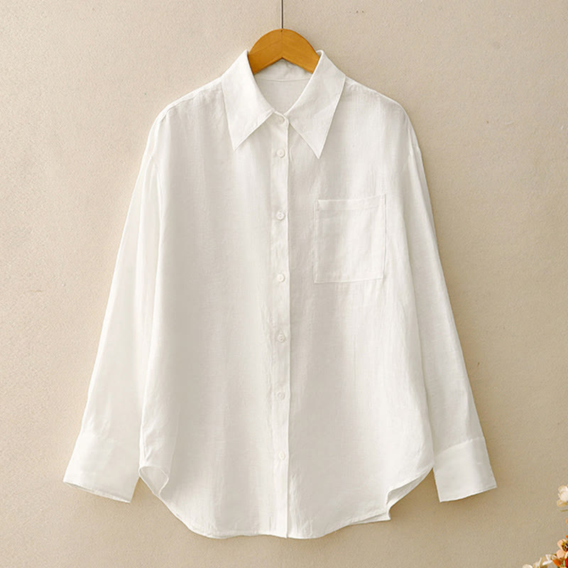 Buddha Stones Lato 2szt. Gładka koszula z długim rękawem Top Kardigan Szorty Medytacja Odzież Damska Zestaw Z Kieszeniami - image 29