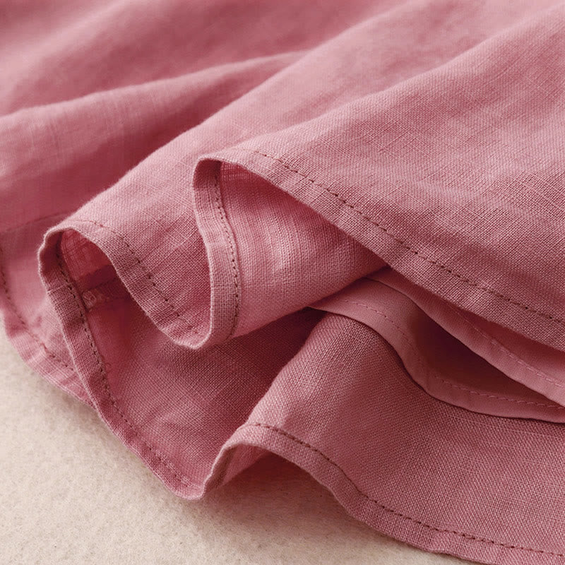 Buddha Stones Lato 2szt. Gładka koszula z długim rękawem Top Kardigan Szorty Medytacja Odzież Damska Zestaw Z Kieszeniami - image 15