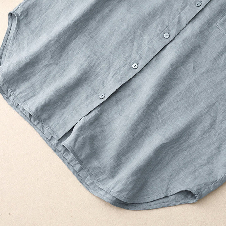 Buddha Stones Lato 2szt. Gładka koszula z długim rękawem Top Kardigan Szorty Medytacja Odzież Damska Zestaw Z Kieszeniami - image 23