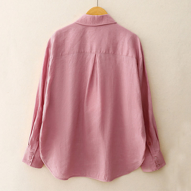 Buddha Stones Lato 2szt. Gładka koszula z długim rękawem Top Kardigan Szorty Medytacja Odzież Damska Zestaw Z Kieszeniami - image 4