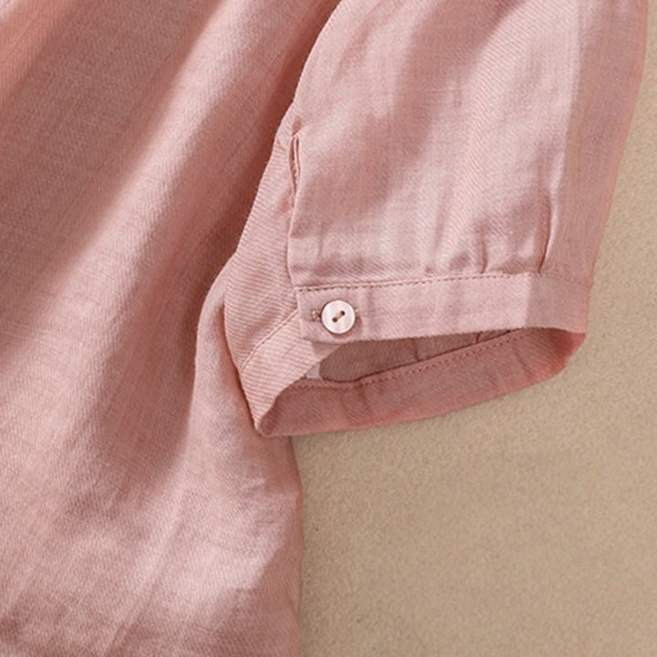 Buddha Stones Casual Codzienny Gładki Guzik Marszczony Wzór Kołnierz Stojący Damska Bawełniana Lniana Koszula Z Rękawem Trzy Czwartym Kardigan - image 27