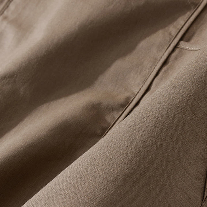 Sukienka midi z krótkim rękawem z bawełny Buddha Stones w jednolitym kolorze, z krótkim rękawem i kieszeniami - image 13