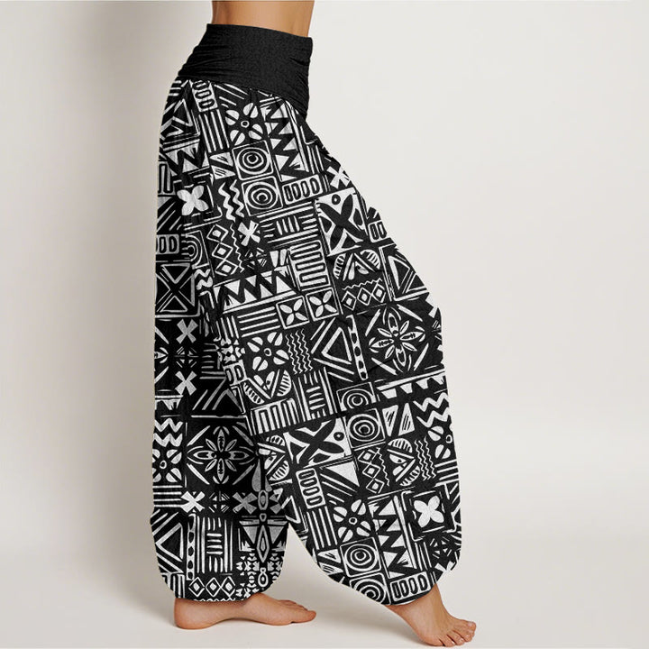 Buddha Stones Casual Tribal-inspirowane Geometryczny Wzór Damskie Spodnie Harem Elastyczna Talia - image 6