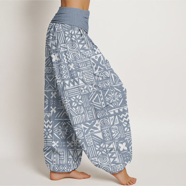 Buddha Stones Casual Tribal-inspirowane Geometryczny Wzór Damskie Spodnie Harem Elastyczna Talia - image 9