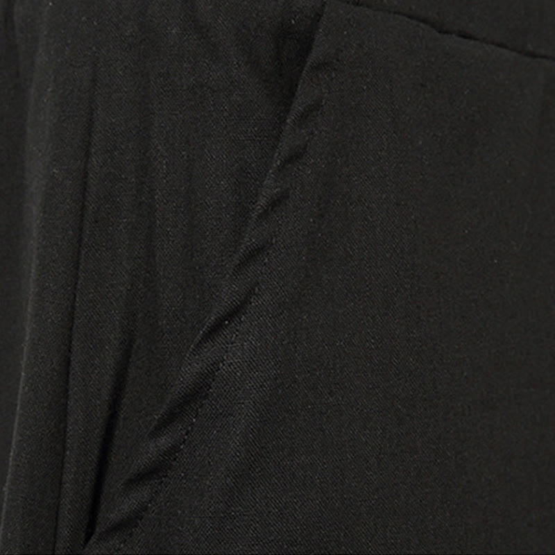 Buddha Stones Wiosna Prosty Prosty Patchworkowy Wzór Ściągacz Bawełna Len Męskie Spodnie Szerokie Nogawki 7-8 Długość Z Kieszeniami - image 21