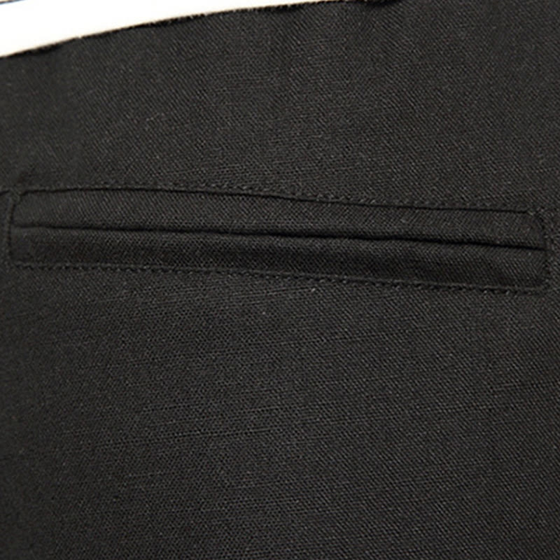 Buddha Stones Wiosna Prosty Prosty Patchworkowy Wzór Ściągacz Bawełna Len Męskie Spodnie Szerokie Nogawki 7-8 Długość Z Kieszeniami - image 23