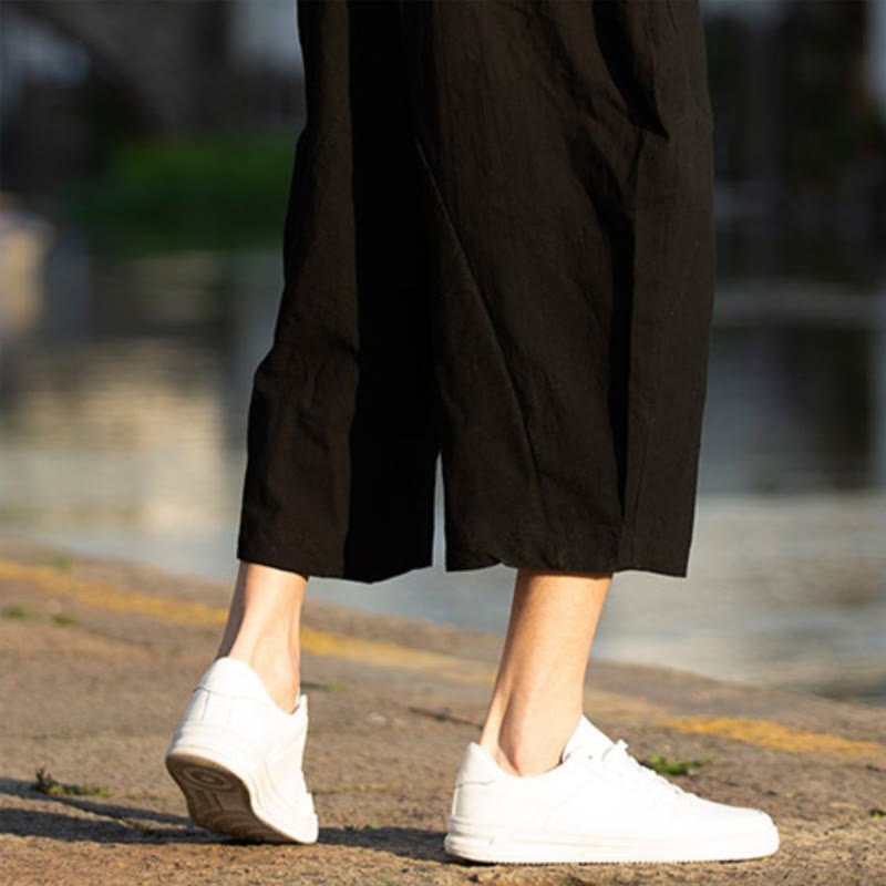 Spodnie męskie lniane z bawełny i kieszeniami, długość 7-8, z nadrukiem Buddha Stones, letnie, proste, plisowane, ze ściągaczem - image 10