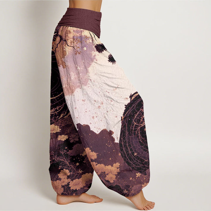 Buddha Stones Casual Dragon Ancient Tree Pattern Damskie spodnie haremowe z elastyczną talią - image 6