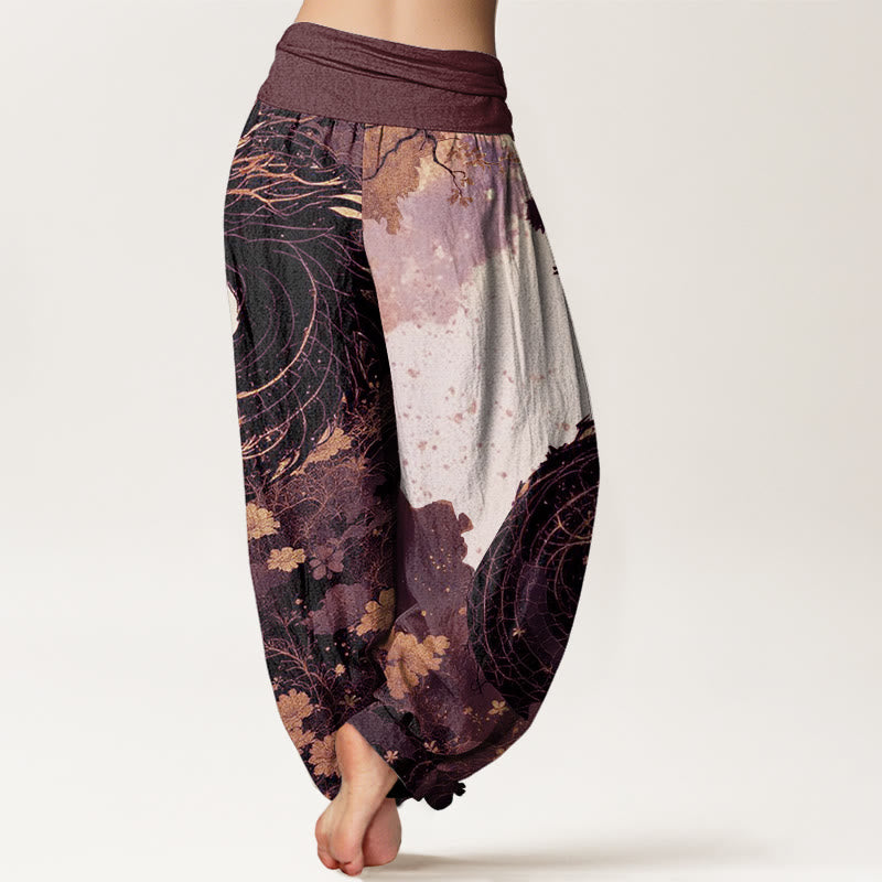 Buddha Stones Casual Dragon Ancient Tree Pattern Damskie spodnie haremowe z elastyczną talią - image 7